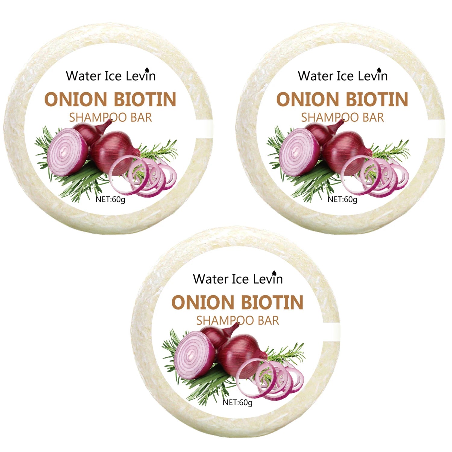 Onion and Biotin Shampoo Soap - 60g, Suitable for All Hair Types, Moisturizing and Smoothing, Rich in Rosemary Extract - UNAKIT