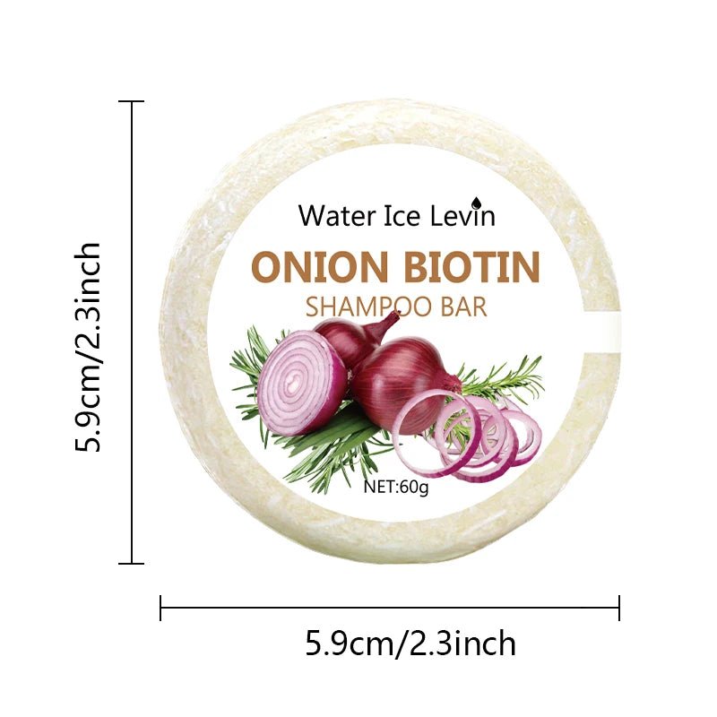 Onion and Biotin Shampoo Soap - 60g, Suitable for All Hair Types, Moisturizing and Smoothing, Rich in Rosemary Extract - UNAKIT