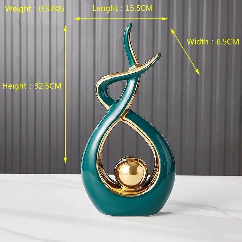 Nordisk inredningsfigur i keramik – elegant dekorstaty för vardagsrum och skrivbord