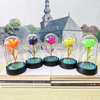 Konstgjord ros med LED-ljus – dekorativ present för Alla hjärtans dag och högtider