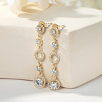 IOGOU Moissanite Dangel Long Örhängen – Eleganta Silverörhängen för Bröllop och Fester