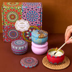 Doftljus i presentförpackning – 4-pack med blommiga aromer i vintage-stil