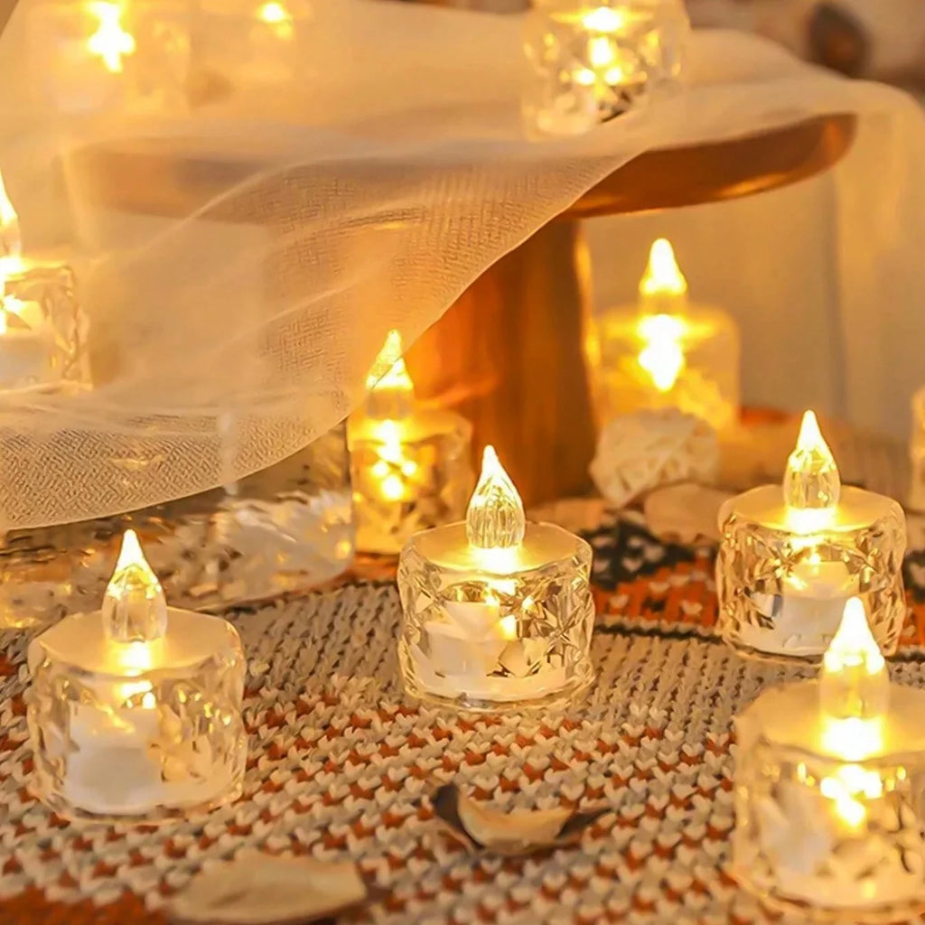 Elektroniskt LED-blockljus i plast – realistiskt och säkert för dekoration