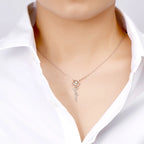 IOGOU Rosformad Moissanite Halsband – Ljust Lyxigt 925 Silver för Kvinnor