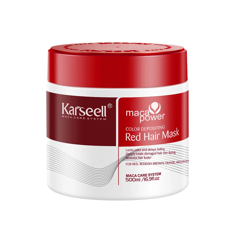 Karseell Color Depositing Red Hair Mask – Färgförstärkande Inpackning för Rött Hår 500 ml
