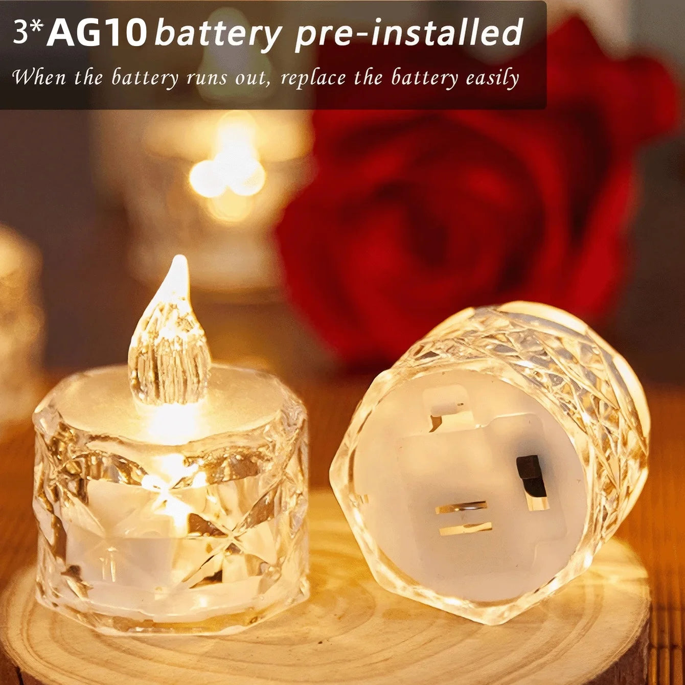 Elektroniskt LED-blockljus i plast – realistiskt och säkert för dekoration