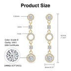 IOGOU Moissanite Dangel Long Örhängen – Eleganta Silverörhängen för Bröllop och Fester