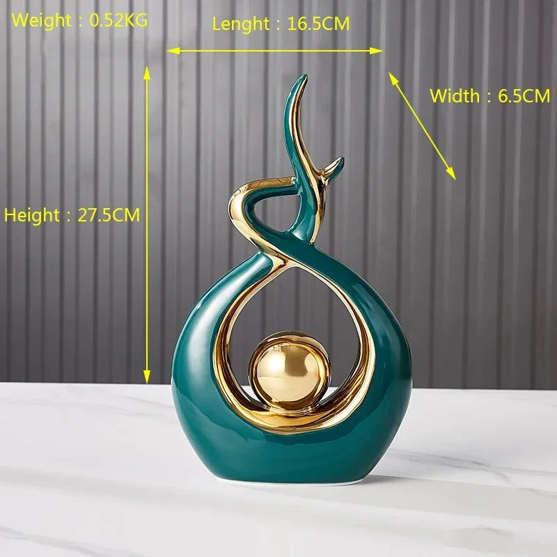 Nordisk inredningsfigur i keramik – elegant dekorstaty för vardagsrum och skrivbord