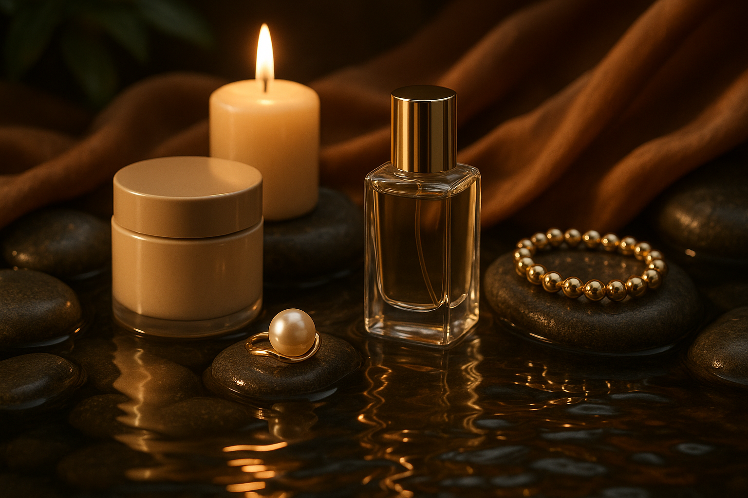 Stenar, textil, ljus, reflektion, vatten, skönhetsprodukter, natur, glans, smycken